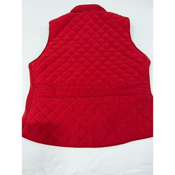 Westport Quilted Vest 1X Red Zipper Front Mock Neck - Picture 2 of 7